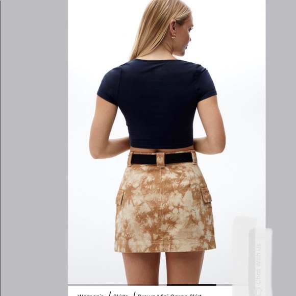 PacSun Brown Mini Cargo Skirt NEW SIZE 27 - Picture 3 of 5